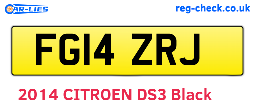 FG14ZRJ are the vehicle registration plates.
