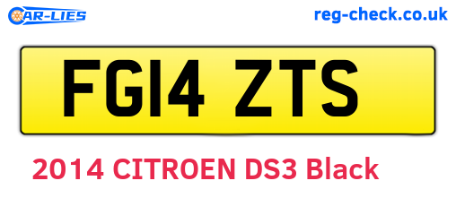 FG14ZTS are the vehicle registration plates.