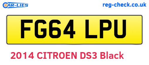 FG64LPU are the vehicle registration plates.