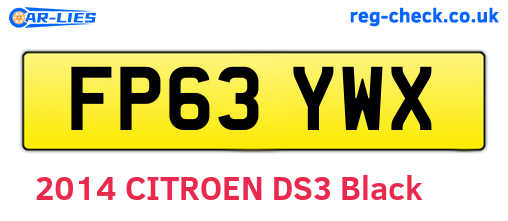 FP63YWX are the vehicle registration plates.