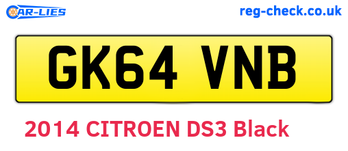 GK64VNB are the vehicle registration plates.