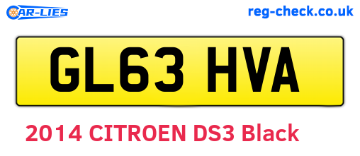 GL63HVA are the vehicle registration plates.