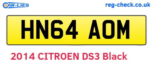 HN64AOM are the vehicle registration plates.