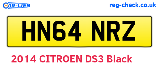 HN64NRZ are the vehicle registration plates.