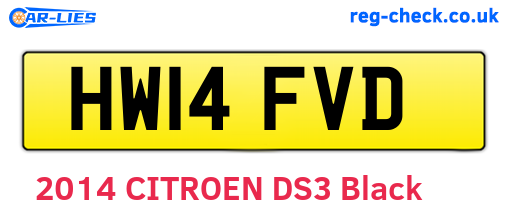 HW14FVD are the vehicle registration plates.