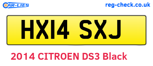 HX14SXJ are the vehicle registration plates.