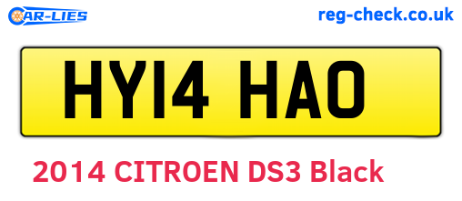 HY14HAO are the vehicle registration plates.