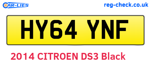 HY64YNF are the vehicle registration plates.