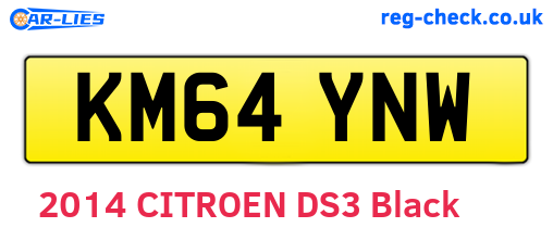 KM64YNW are the vehicle registration plates.