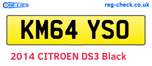 KM64YSO are the vehicle registration plates.