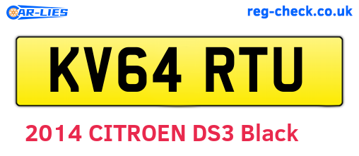 KV64RTU are the vehicle registration plates.