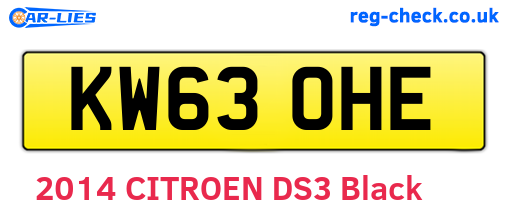 KW63OHE are the vehicle registration plates.