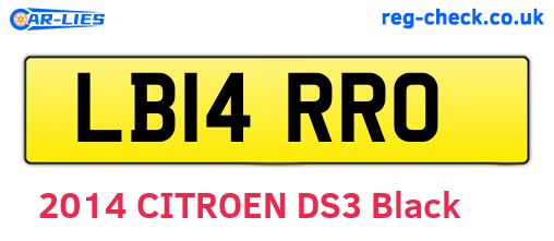 LB14RRO are the vehicle registration plates.