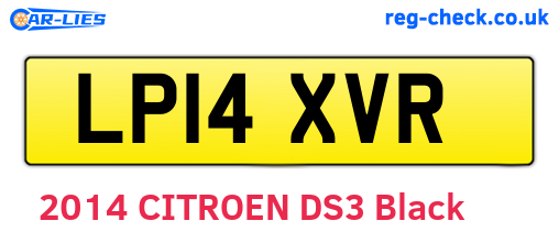 LP14XVR are the vehicle registration plates.