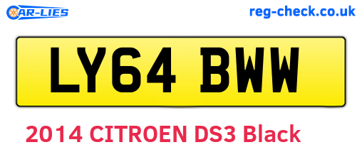 LY64BWW are the vehicle registration plates.
