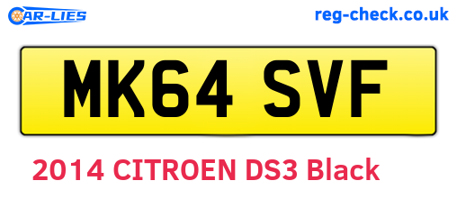 MK64SVF are the vehicle registration plates.