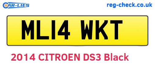 ML14WKT are the vehicle registration plates.