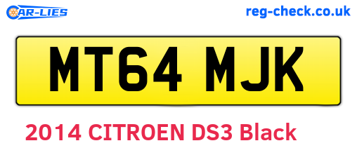 MT64MJK are the vehicle registration plates.