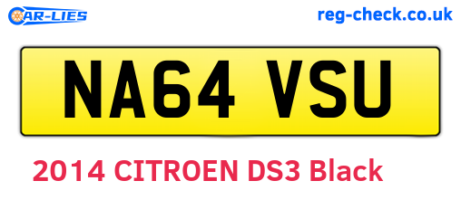 NA64VSU are the vehicle registration plates.