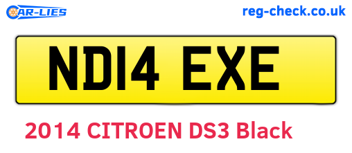 ND14EXE are the vehicle registration plates.