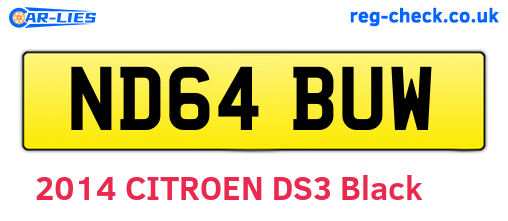 ND64BUW are the vehicle registration plates.