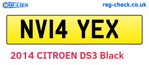NV14YEX are the vehicle registration plates.
