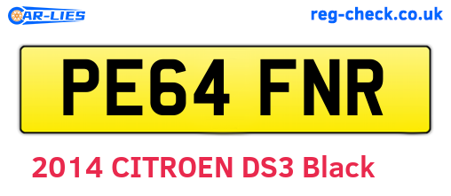 PE64FNR are the vehicle registration plates.
