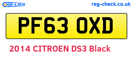 PF63OXD are the vehicle registration plates.