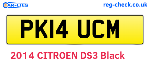 PK14UCM are the vehicle registration plates.