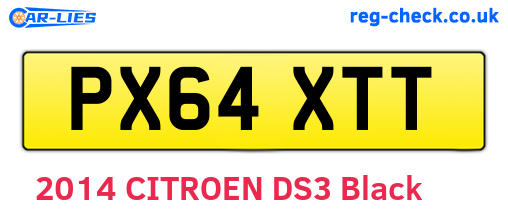 PX64XTT are the vehicle registration plates.