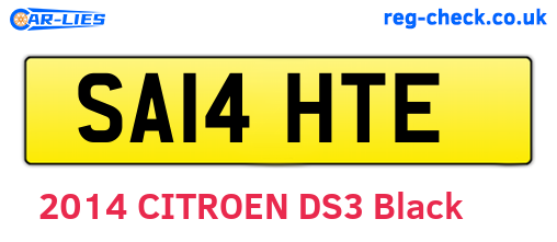 SA14HTE are the vehicle registration plates.