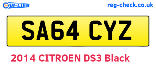 SA64CYZ are the vehicle registration plates.
