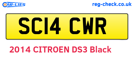 SC14CWR are the vehicle registration plates.