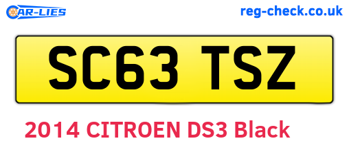 SC63TSZ are the vehicle registration plates.