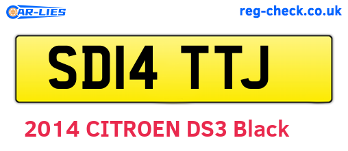 SD14TTJ are the vehicle registration plates.