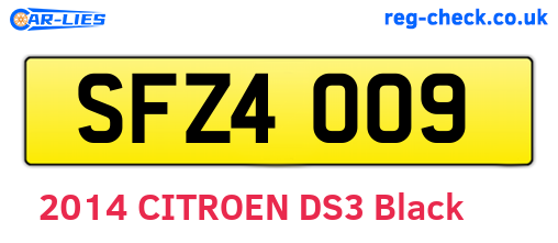 SFZ4009 are the vehicle registration plates.
