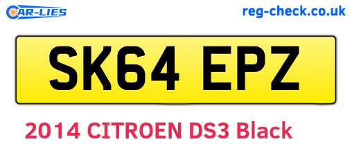 SK64EPZ are the vehicle registration plates.
