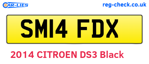 SM14FDX are the vehicle registration plates.