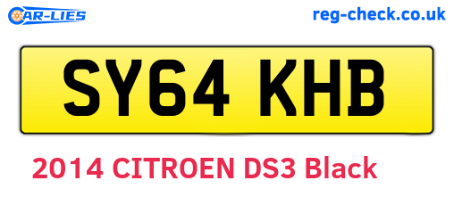 SY64KHB are the vehicle registration plates.