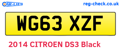 WG63XZF are the vehicle registration plates.