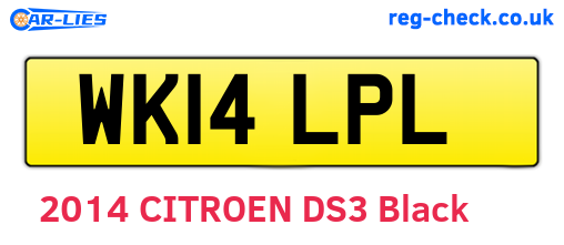 WK14LPL are the vehicle registration plates.