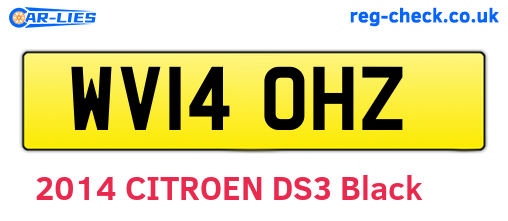 WV14OHZ are the vehicle registration plates.