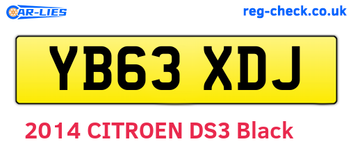 YB63XDJ are the vehicle registration plates.