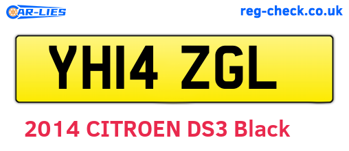 YH14ZGL are the vehicle registration plates.
