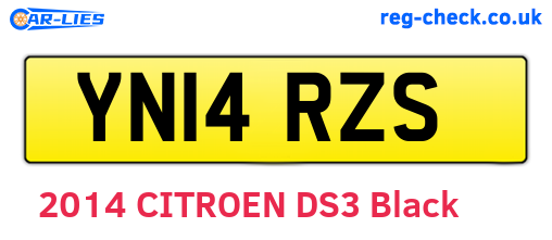 YN14RZS are the vehicle registration plates.