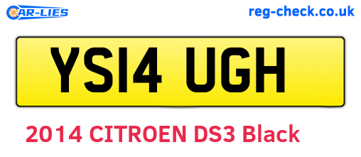 YS14UGH are the vehicle registration plates.