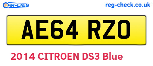 AE64RZO are the vehicle registration plates.