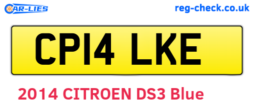 CP14LKE are the vehicle registration plates.