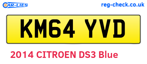 KM64YVD are the vehicle registration plates.