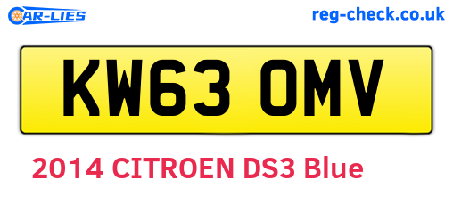 KW63OMV are the vehicle registration plates.